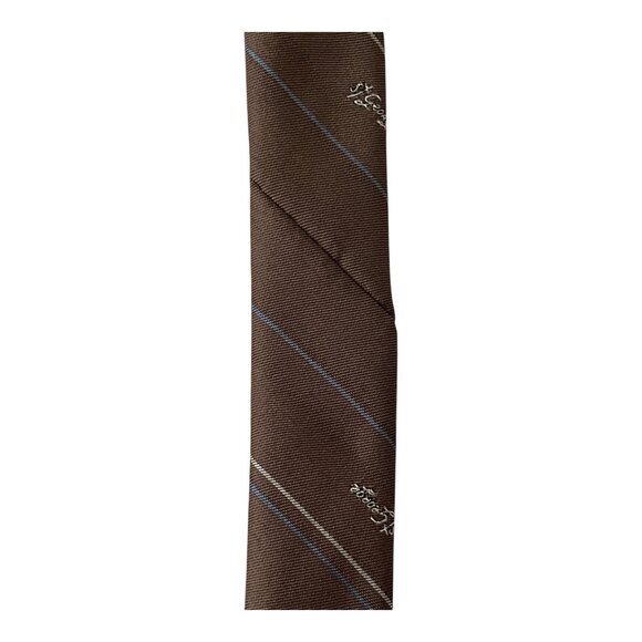Vintage Allyn St. George Men’s Tie – Brown Striped Necktie 57” Long Y2K - Picture 6 of 6
